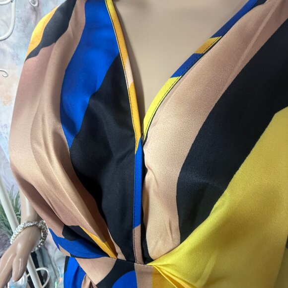 NWOT ๐Maweii Well Fitted Abstract Print Batwing Sleeve Wide Leg Jumpsuit - Picture 8 of 15